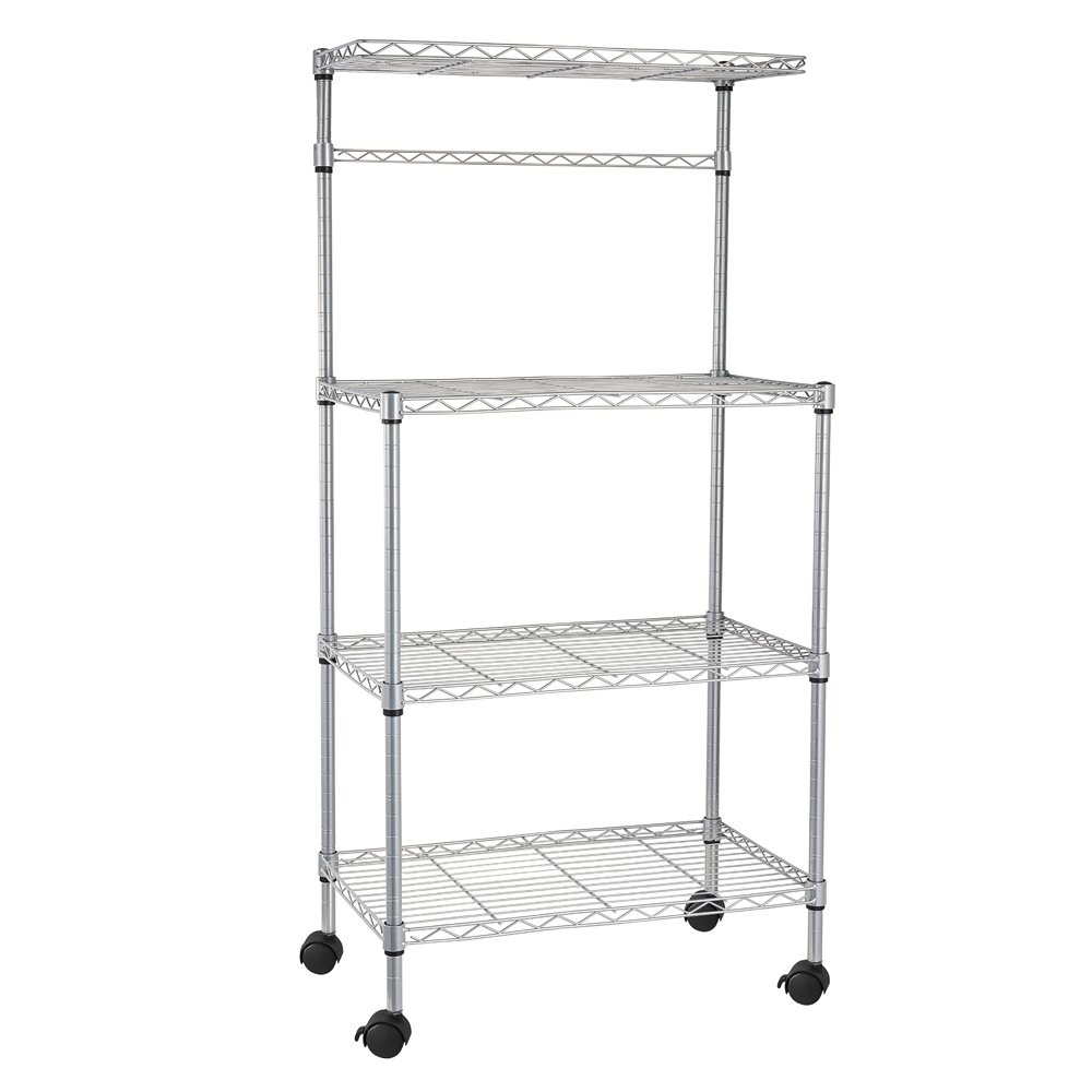 4-Layer Adjustable Kitchen Microwave Oven Stand Storage Cart