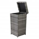 Iron Frame Rattan Trash with Cover