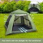 Spring Quick Open 4-Person Camping Tent Green