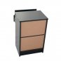 Round Handle Night Stand with with 2 Drawers Black