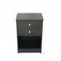 Round Handle Night Stand with with 2 Drawers Black