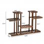 4-Layer 12-Seat Multifunction Carbonized Wood Plant Stand