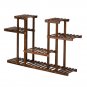 4-Layer 12-Seat Multifunction Carbonized Wood Plant Stand