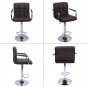 2-Pack Round Cushion Bar Stools with Armrest Coffee