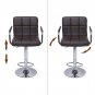 2-Pack Round Cushion Bar Stools with Armrest Coffee
