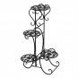 4 Potted Rounded Decorative Metal Shelf Plant Stand Black