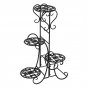 4 Potted Rounded Decorative Metal Shelf Plant Stand Black