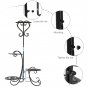 4 Potted Rounded Decorative Metal Shelf Plant Stand Black