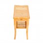 Spa Storage Bamboo Shower Bench Bath Chair Stool with Wood Shelf