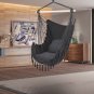 Tassel Hanging Chair with Pillows Gray