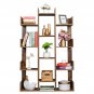 12-Shelf Modern Tree Bookshelf Brown
