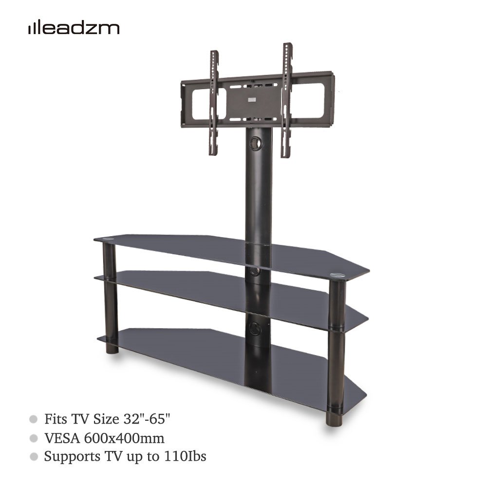 Leadzm 32-65" Corner Floor TV Stand with Swivel Bracket