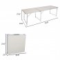 71" x 24" Aluminum Alloy Height Adjustable Folding Table White