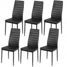 6-Pack High Backrest Dining Chairs Black