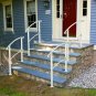 Outdoor 3-Step Adjustable Wrought Iron Handrails White