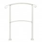 Outdoor 3-Step Adjustable Wrought Iron Handrails White