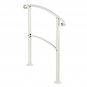 Outdoor 3-Step Adjustable Wrought Iron Handrails White