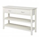 3-Tier Console Table with 2 Drawers White
