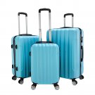 3-Piece Traveling Storage Suitcase set with TSA Lock Blue