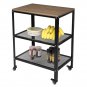 3-Tier Kitchen Utility Cart with Metal Frame Grey