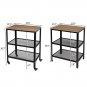 3-Tier Kitchen Utility Cart with Metal Frame Grey