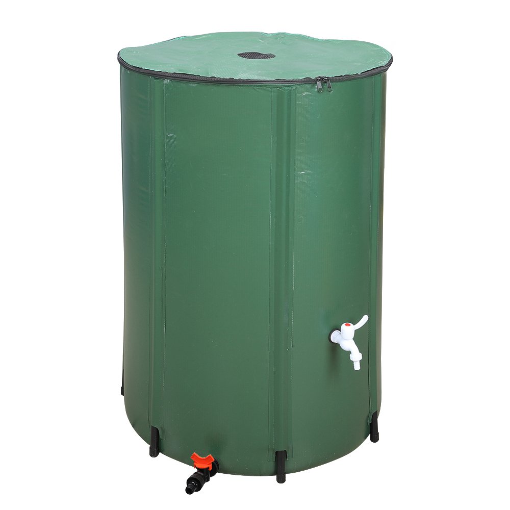 132-Gallon Folding Rain Barrel Water Collector Green