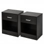2-Pack Night Stands with Drawer Black