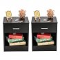 2-Pack Night Stands with Drawer Black