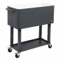 80QT Rolling Party Iron Foot Cooler Cart Dark Grey
