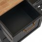 3-Layer Black Spray Paint Rolling Dining Car with 3 Drawers