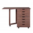 MDF Wooden File Cabinet with 7 Drawers Dark Brown