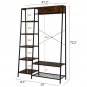Freestanding Closet Organizer Clothes Rack with Hooks
