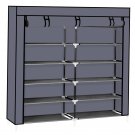 7-Tier Portable Shoe Rack Closet with Fabric Cover Gray