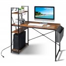 Particle Board H Type Computer Desk with Non-woven Bag & USB Power Port