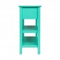 3-Tier Console Table with 2 Drawers Antique Blue