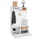 Independent Wardrobe Storage Racks with Clothes Hook White