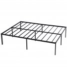 Queen Size 18 Inch Heavy Duty Iron Bed Frame Black