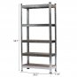 5-Tier Galvanizing Storage Rack Gray