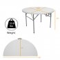 48-Inch Outdoor Folding Round Table White
