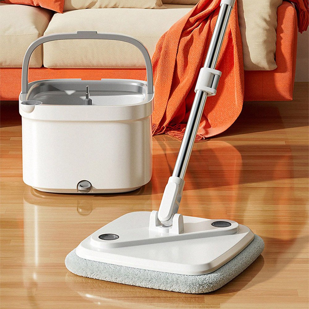 JoybosÂ® Easy Washing Square Spin Mop & Bucket System with 4 Refills