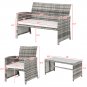 4-Piece 1 Double Seat 2 Single Seat 1 Coffee Table Combination Sofa Gray