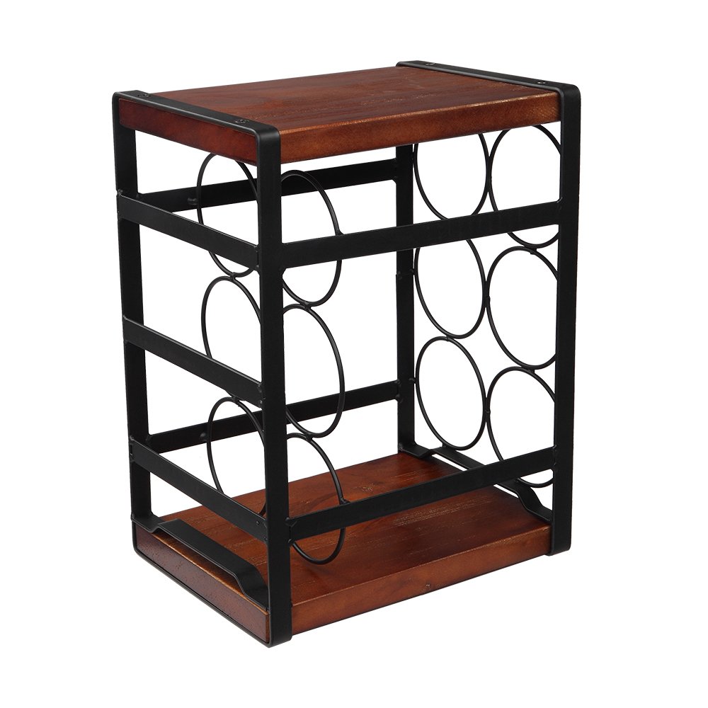 Rustic Wood Countertop Wine Rack