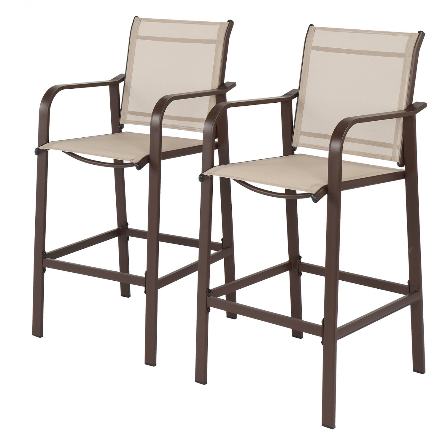 2-Pack Wrought Iron Garden Bar Chair