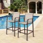 2-Pack Wrought Iron Garden Bar Chair