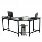 L-shaped Computer Desk Corner PC Latop Table Study Office Workstation Black