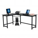 L-shaped Computer Desk Corner PC Latop Table Study Office Workstation Black