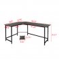 L-shaped Computer Desk Corner PC Latop Table Study Office Workstation Black