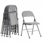 6-Pack Foldable Iron & PVC Chairs Gray
