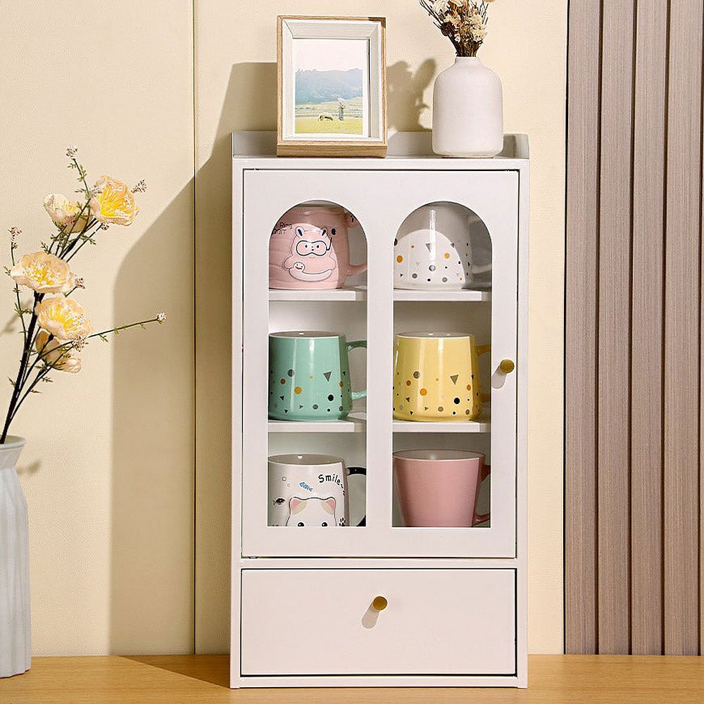 JoybosÂ® Metal Desktop Display Cabinet with Drawers