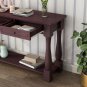 Console Table with Storage Drawers & Bottom Shelf Brown